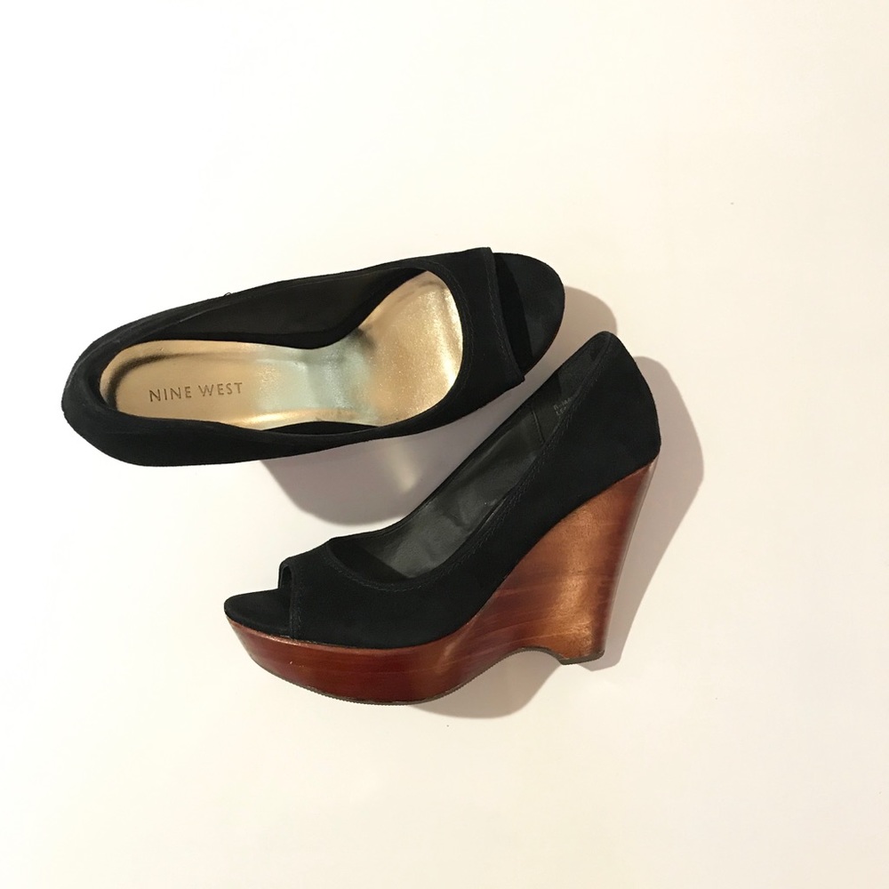Nine West Black Suede Pumps/Heels